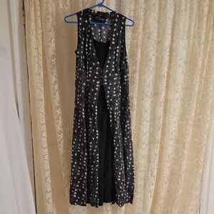 Vintage Black Dress With Detail Overlined